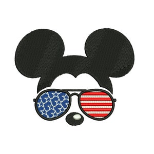 Muis 4 juli borduurwerk ontwerp, USA borduurwerk ontwerp, patriottische machine borduurwerk bestand