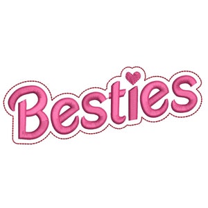 Besties Embroidery Designs, Valentines day Embroidery Design, Holiday Machine Embroidery File