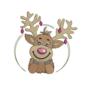 Christmas Reindeer Embroidery Designs, Christmas Embroidery Design, Holiday Machine Embroidery File
