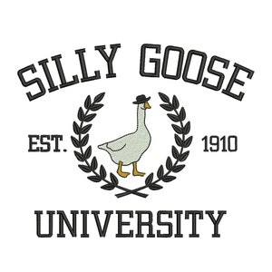 Silly Goose Embroidery Design, Funny University embroidery, Meme Machine Embroidery Designs