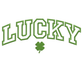 Lucky Embroidery Designs, St Patricks day Embroidery Design, Shamrock Machine Embroidery File