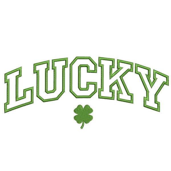 Lucky Embroidery Designs, St Patricks day Embroidery Design, Shamrock Machine Embroidery File