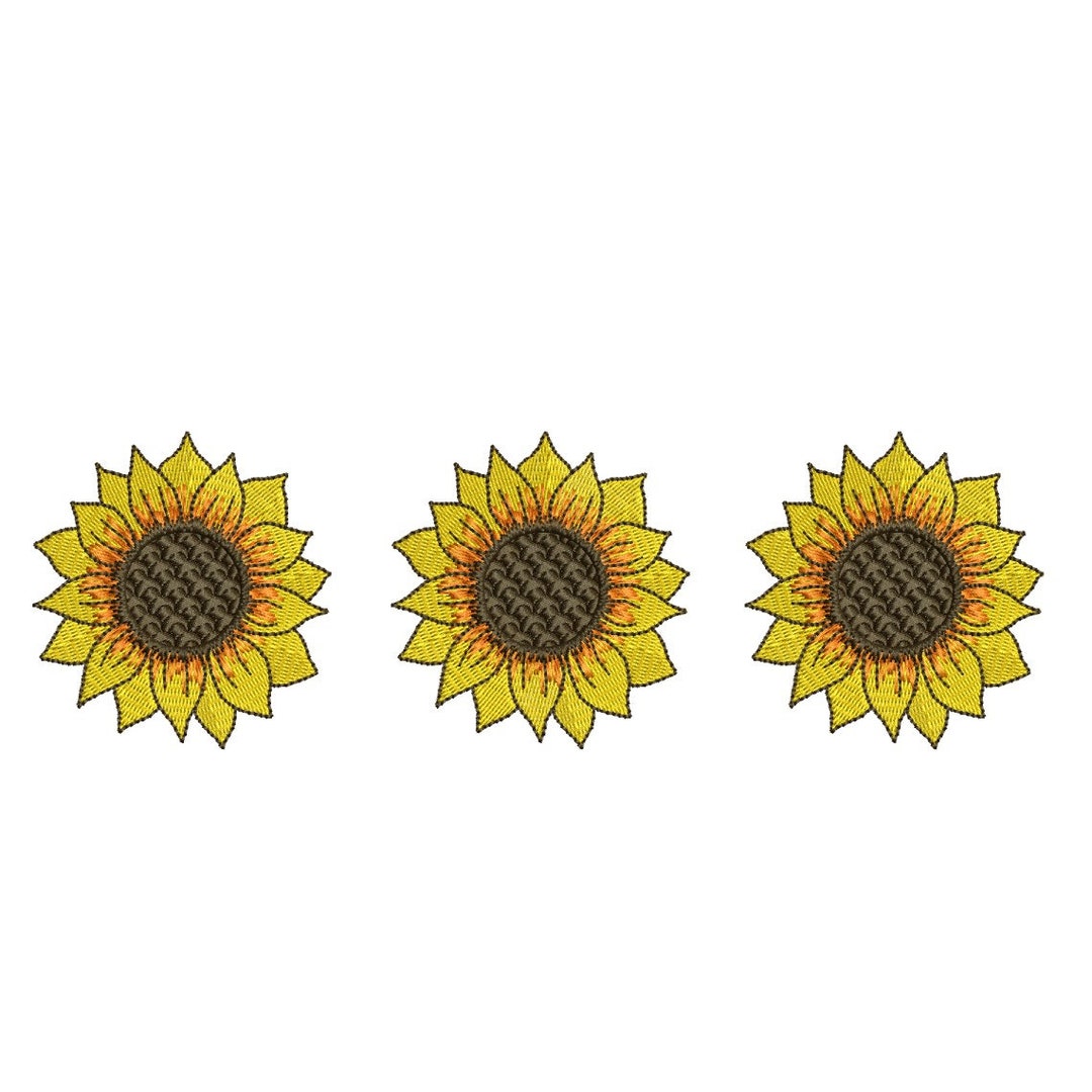 Three Sunflowers Embroidery Designs, Summer Machine Embroidery File Etsy