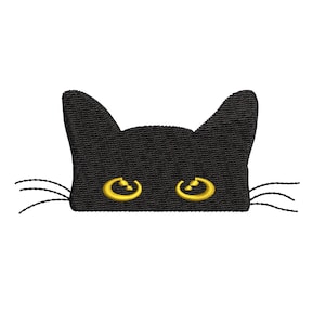 Mini svart katt Halloween broderidesigner, Halloween broderidesign, omedelbar nedladdning