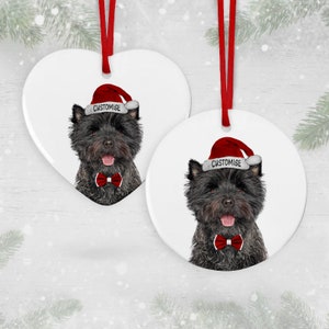 Personalised Cairn Terrier Christmas Decoration Christmas Hanging Ornament Gift For Cairn Terrier Owner Cairn Terrier Lover image 1