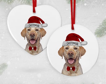 Personalised Labrador Christmas Decoration Christmas Hanging Ornament Gift For Golden Labrador Owner Labrador Lover