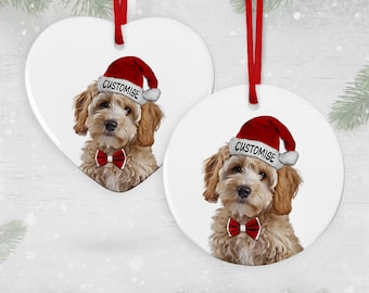 Personalised Blonde Cockapoo Puppy Christmas Decoration Christmas Hanging Ornament Gift For Cockerpoo Owner Cockapoo Lover