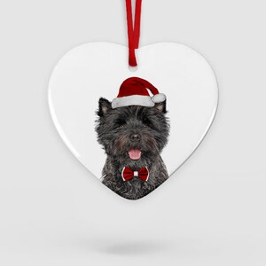 Personalised Cairn Terrier Christmas Decoration Christmas Hanging Ornament Gift For Cairn Terrier Owner Cairn Terrier Lover Heart