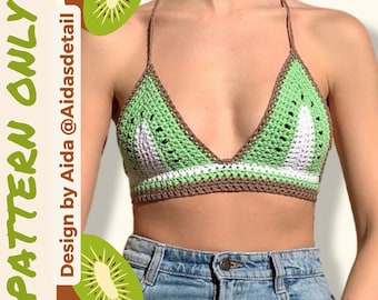 Crochet pattern PDF - The Kiwi Top - ENGLISH - beginner friendly