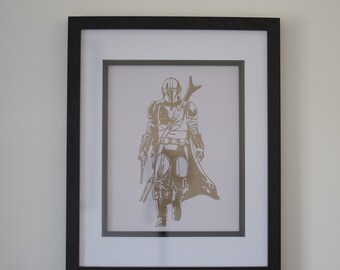 The Mandalorian Ingelijste Kunst aan de Muur - Star Wars The Mandalorian Poster