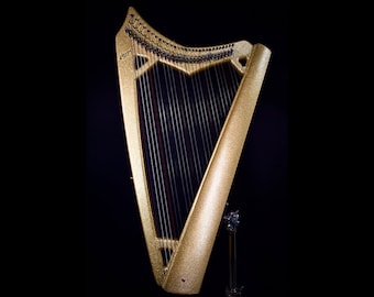 29 String Artemis Harpy with Levers - Electric-Acoustic Harp - Gold