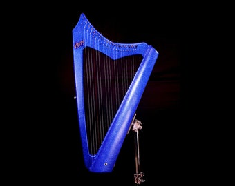 22 String Iris Harpy - Electric-Acoustic Harp - Blue