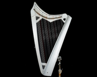 29 String Artemis Harpy with Levers - Electric-Acoustic Harp - Silver