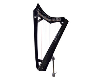 29 String Artemis Harpy with Levers - Electric-Acoustic Harp - Shiny Black