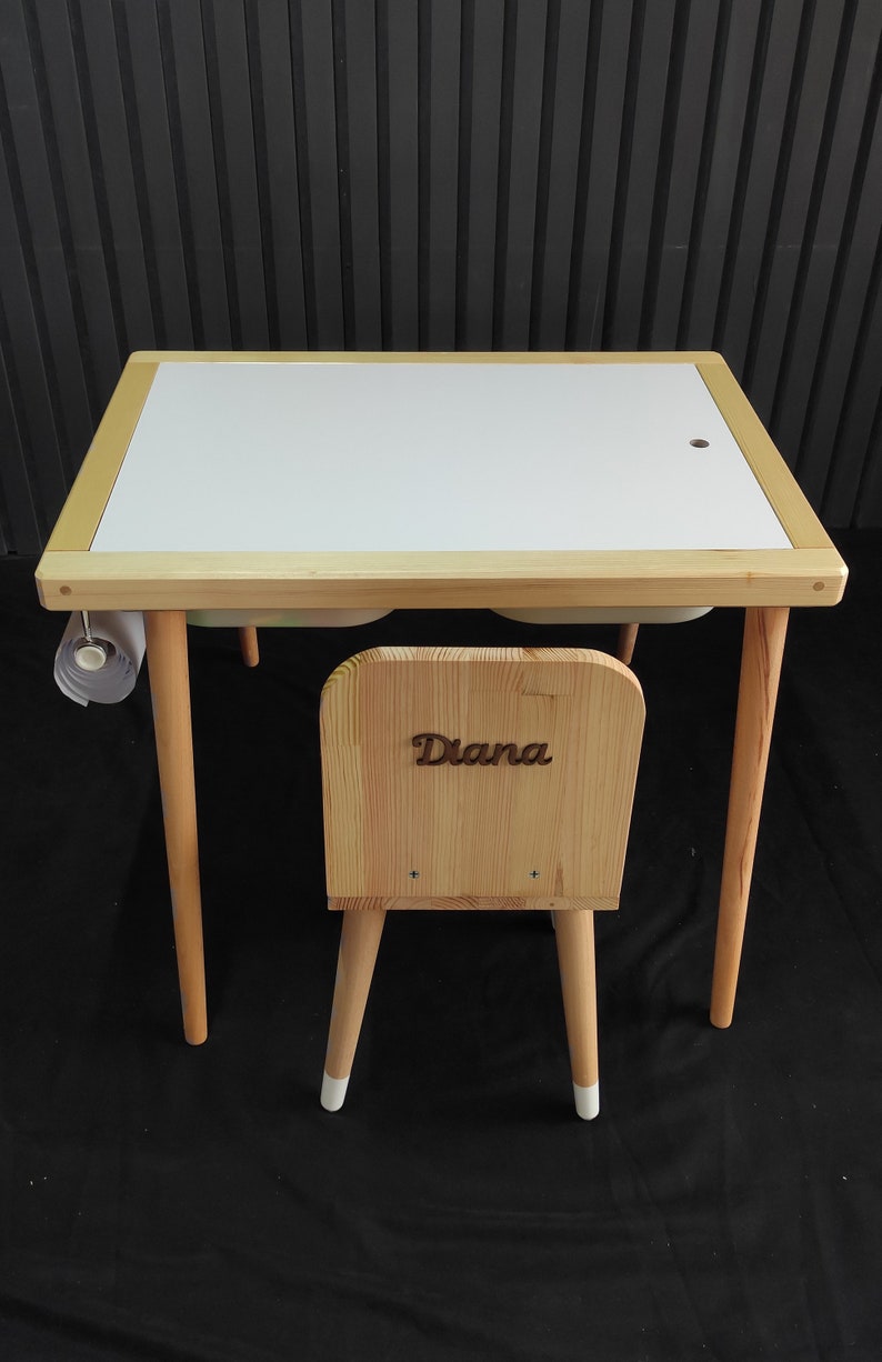 Wood Activity Table Kids Table and Chair Game Table Gift Etsy