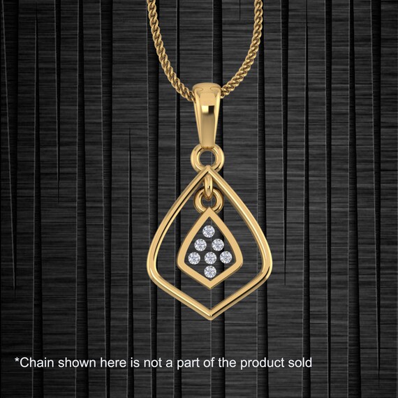 Siya s 14K Gold Real Dimond Pendant 100 Natural Diamond necklace