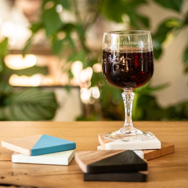 Duo de sous-verres en bois massif - Dessous de verres colorés