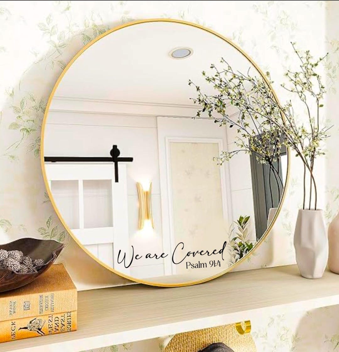 We Are Covered Psalm 91:4 Bible Verse Mirror Wall Decal Sticker | Bible ...