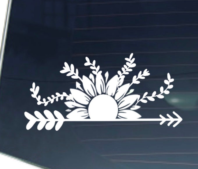 Boho Sunflower Arrow Decal Car Truck Laptop Tumbler Cooler