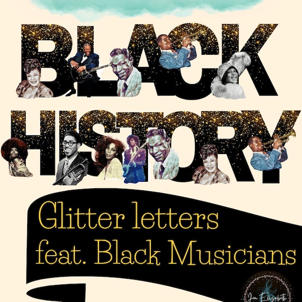 Black Musician Glitter Letters