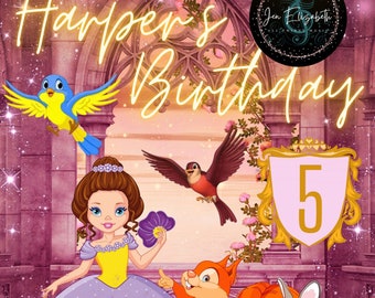 Princess Birthday Invitation Template, Princess Party, girl birthday invitation, editable birthday invitation, little princess, digital