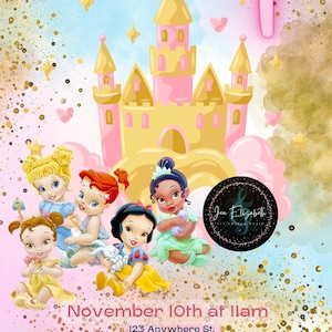 Little Princess Birthday Invitation Template, Princess Birthday, Princess Party, Printable Princess Invitation, Editable Princess Invitation