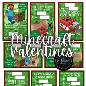 Minecraft Valentines (8), Creeper, Friendship Valentines, Miner, Class Valentines, School Valentines, Boy Valentines