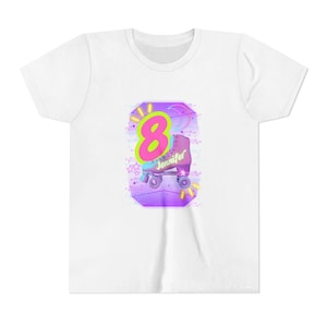 Roller Skating Personalized Youth Short Sleeve Tee- Skating Birthday, Roller Skating Party, Skating Rink shirt, Birthday shirt