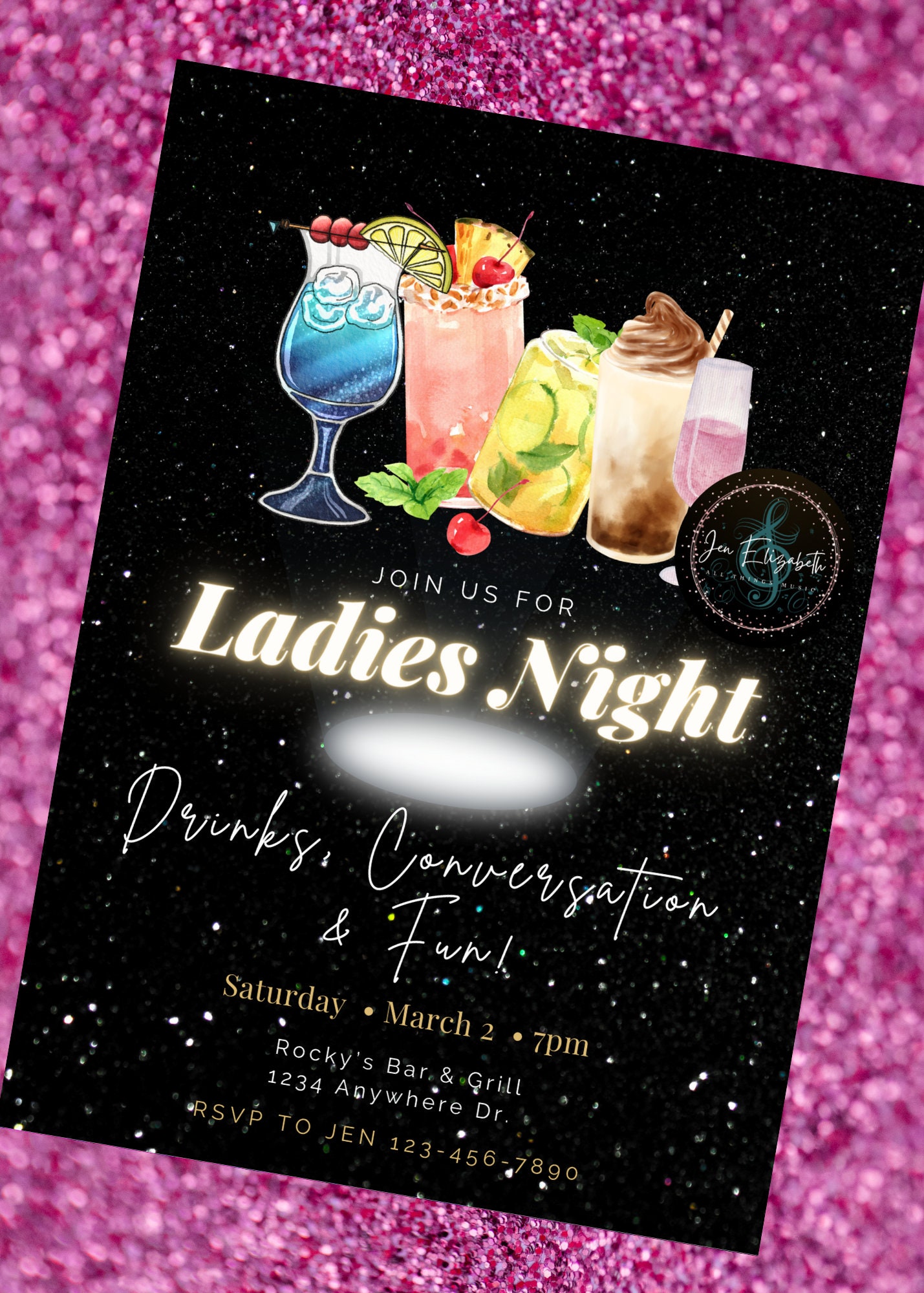 Ladies Night Invitation Template Etsy Ladies Night Invitation Template Etsy