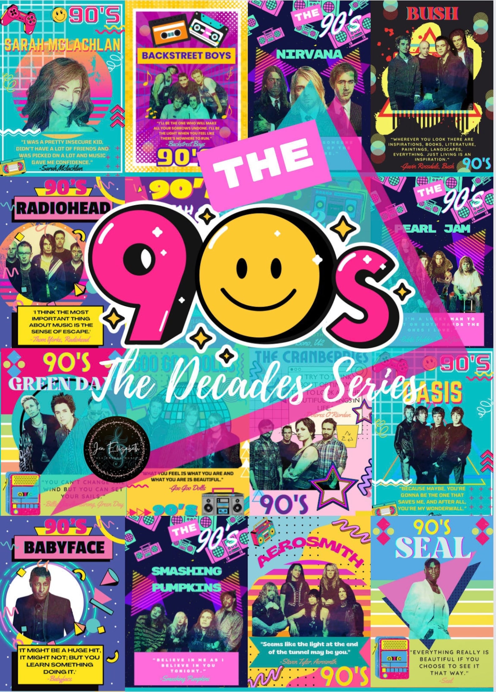 1990's Music Posters- the Decades Series- Set of 42, Music Classroom ...