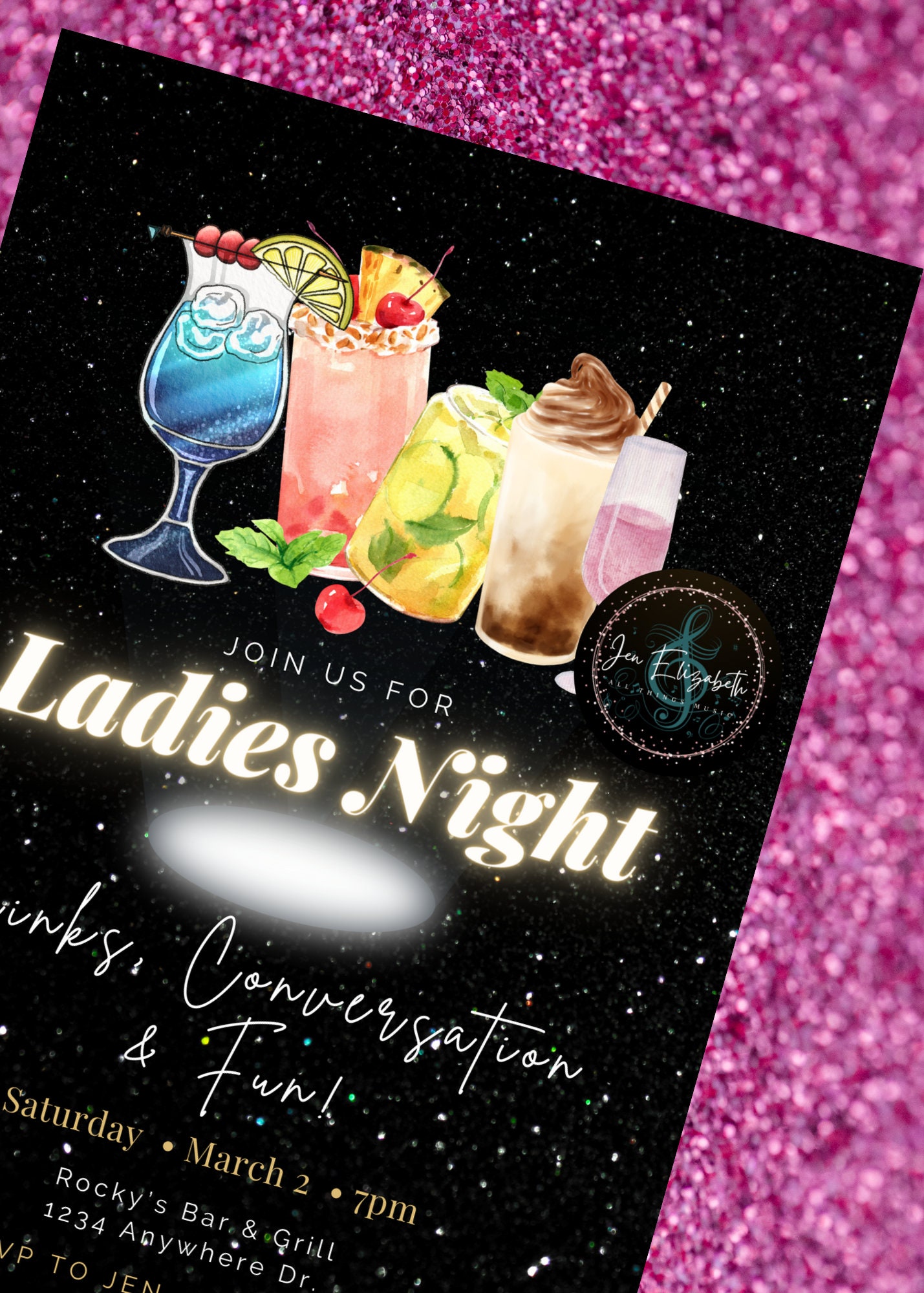 Ladies Night Invitation Template Etsy Ladies Night Invitation Template Etsy