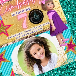 Doll Birthday Invitation Template - Etsy