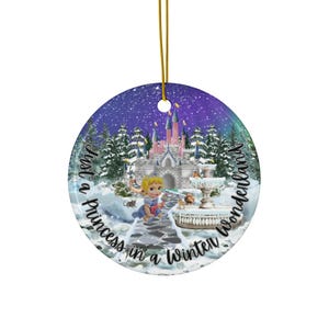 Winter Wonderland Princess Ceramic Ornament, Princess Gift, Christmas Gift, Christmas Ornament, Christmas Tree Decor, Princess Holiday