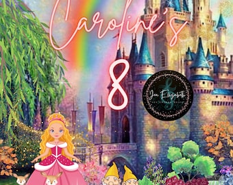 Princess Birthday Invitation Template, princess invite, girl birthday invitation, editable birthday invitation, little princess