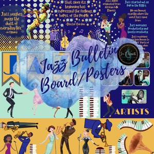 Jazz Bulletin Board/Poster Set, Jazz music, Jazz poster, Music Classroom, Music Education, Music Teacher, Jazz  Classroom, Jazz Month