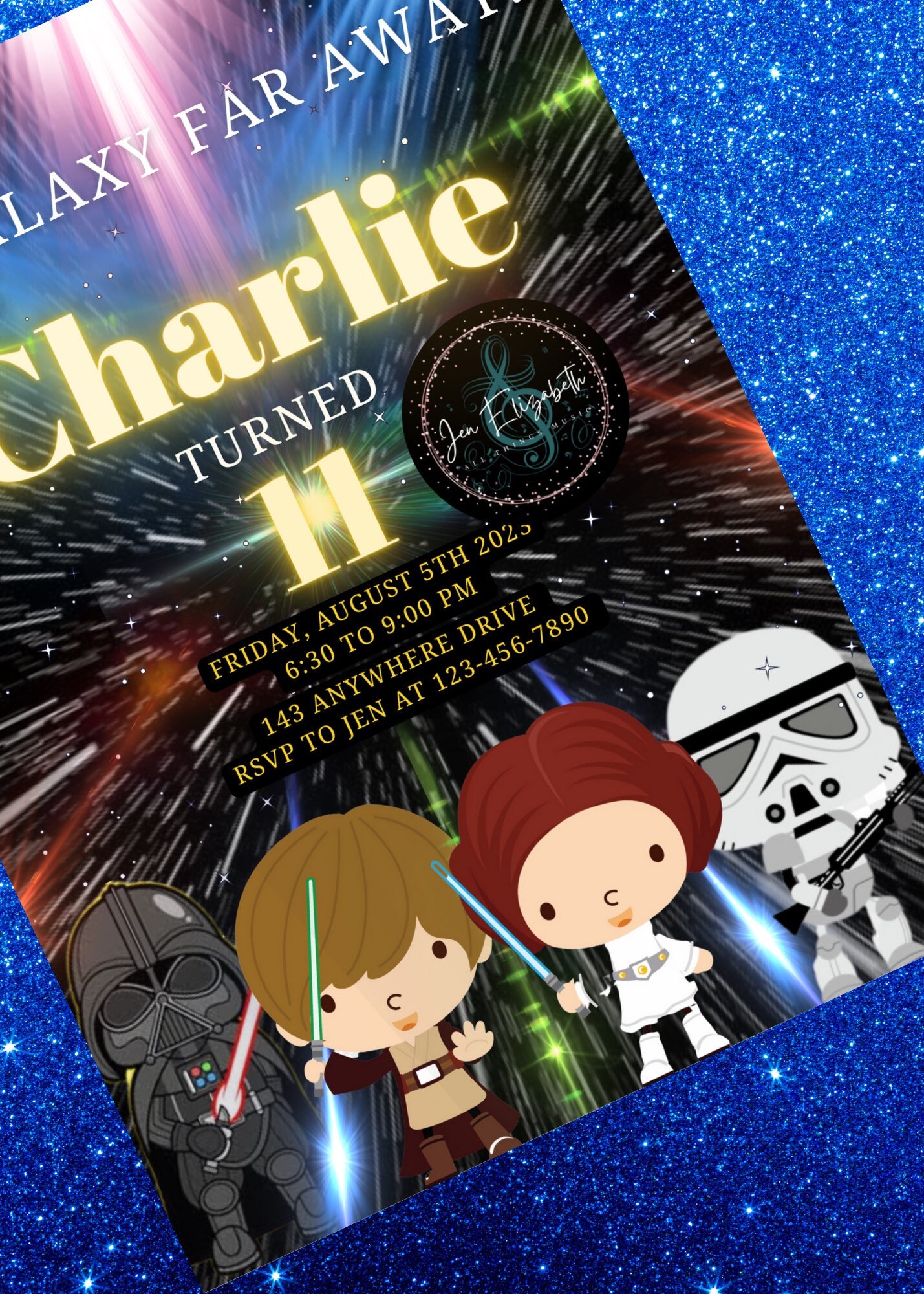 Galaxy Birthday Invitation Template - Etsy