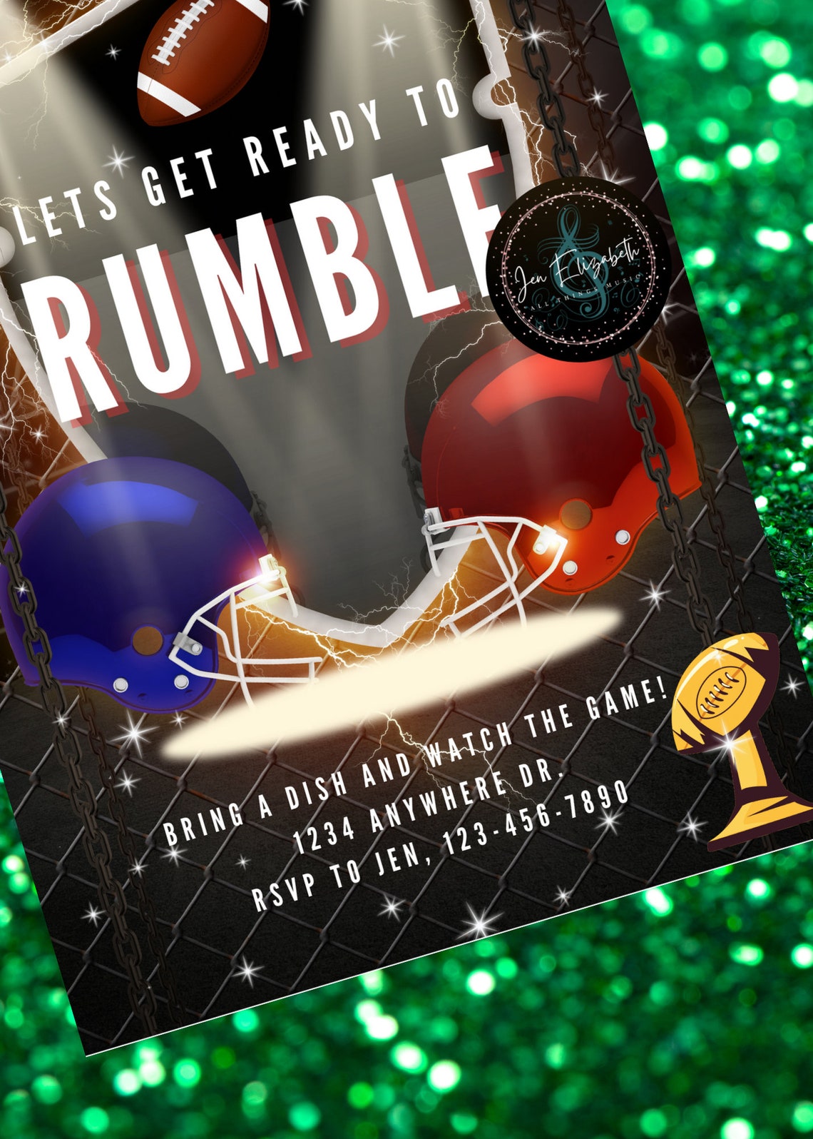 Superbowl/football Party Invitation Template, Superbowl Event, High