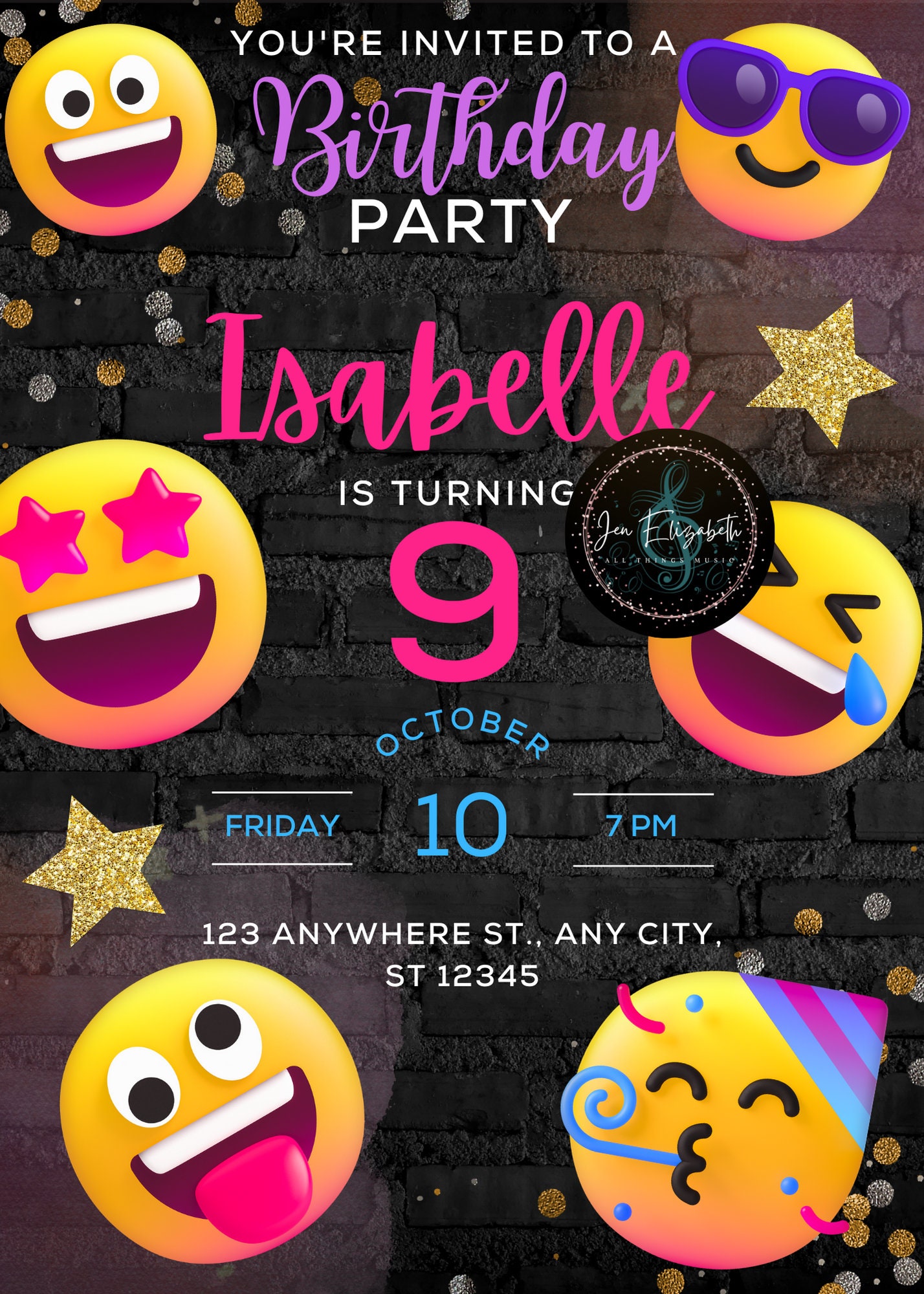 Emoji Birthday Invitation Template, Girl Birthday Invitation, Editable, Emoji Party, Printable Invitation, Smiley Face Invite - Etsy emoji-birthday-invitation-template-girl-birthday-invitation-editable-emoji-party-printable-invitation-smiley-face-invite-etsy