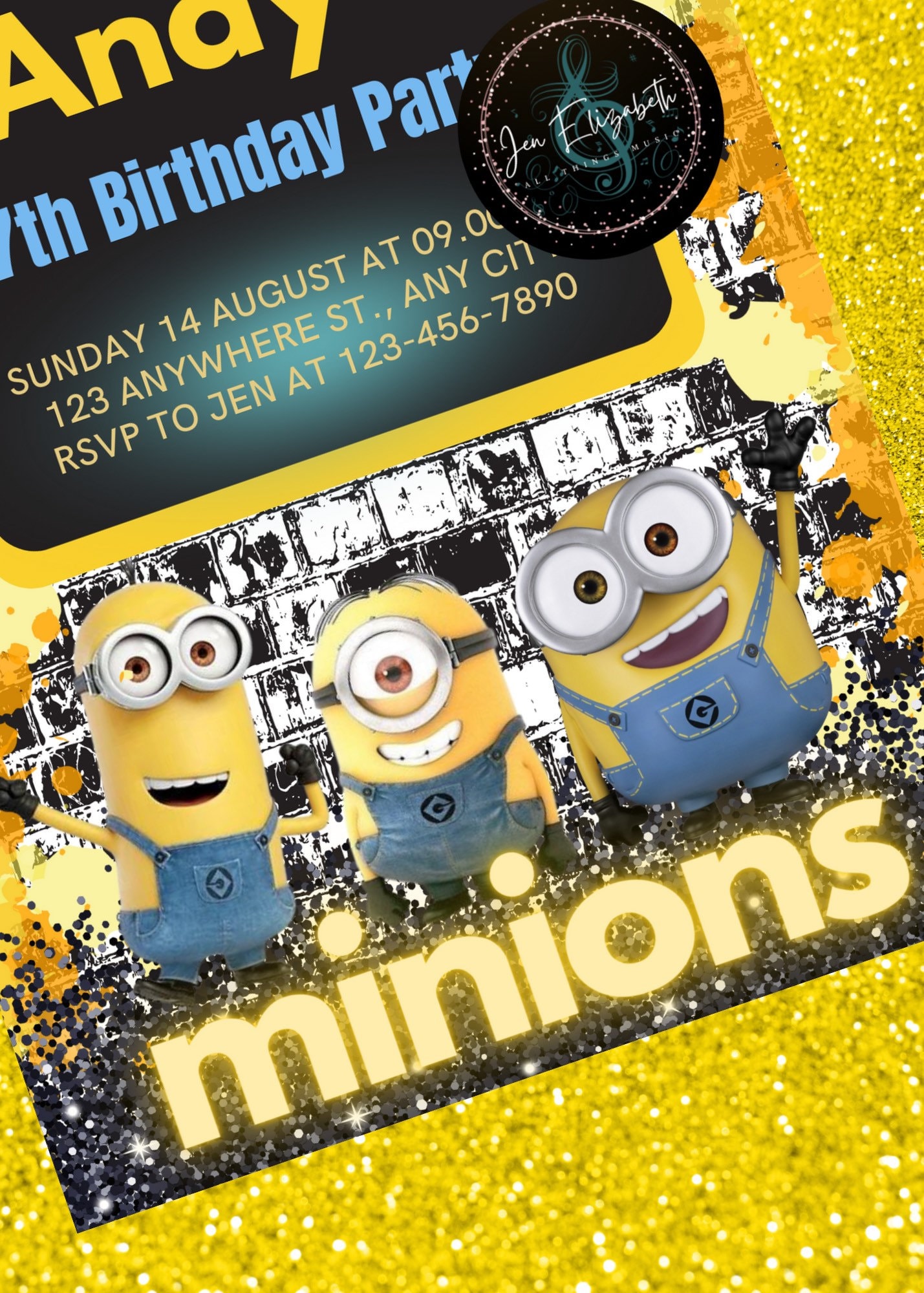 Minions Birthday Invitation Template boy Etsy