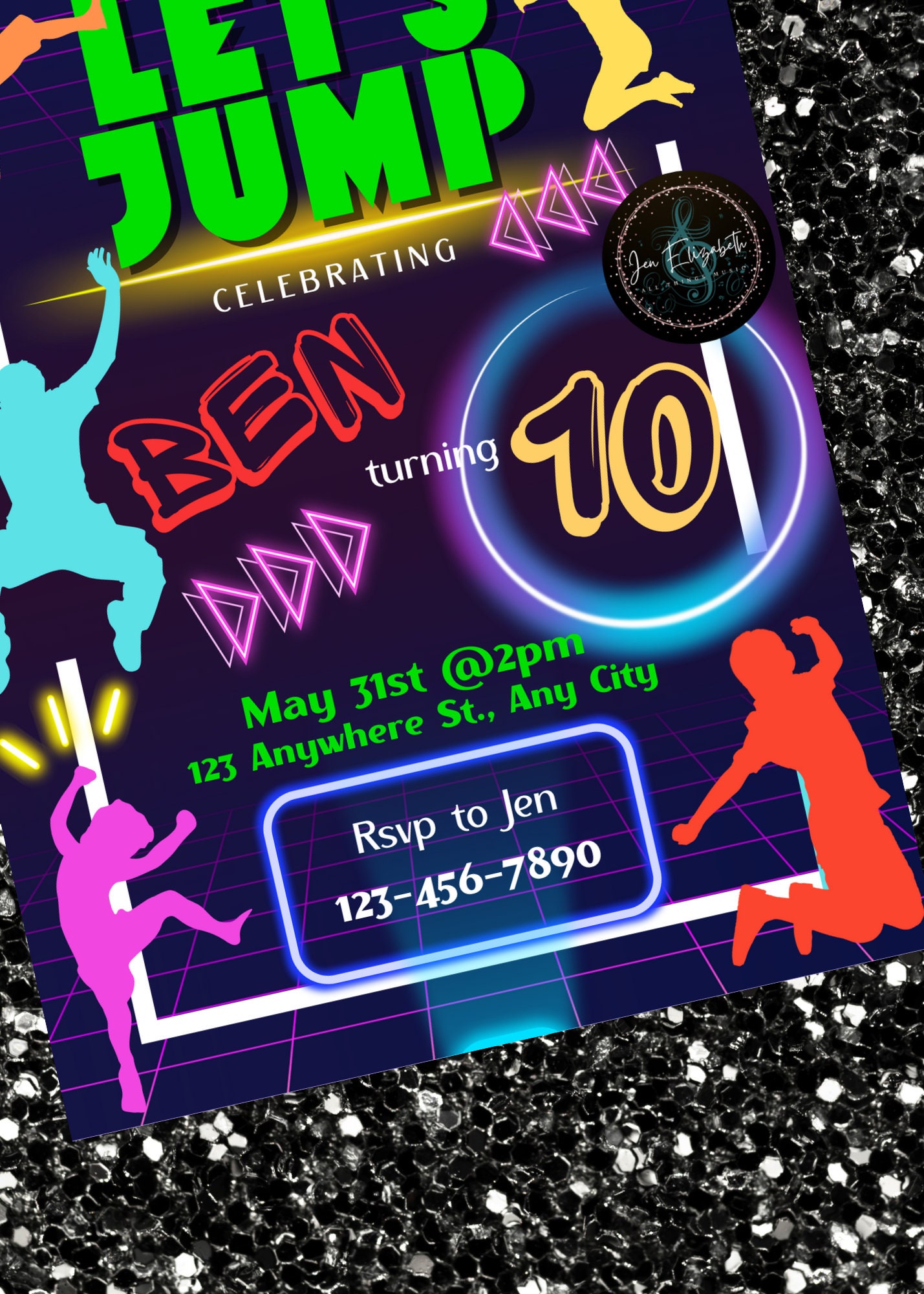Jump Birthday Invitation Template - Etsy