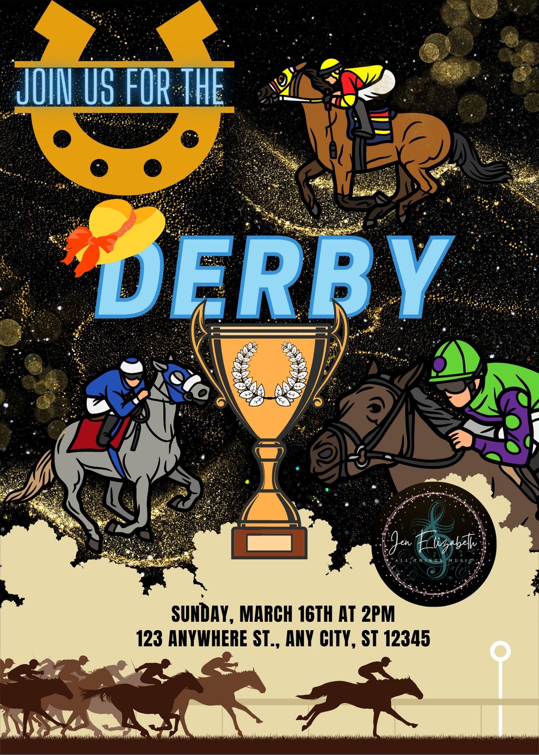 Derby Invitation Template Etsy