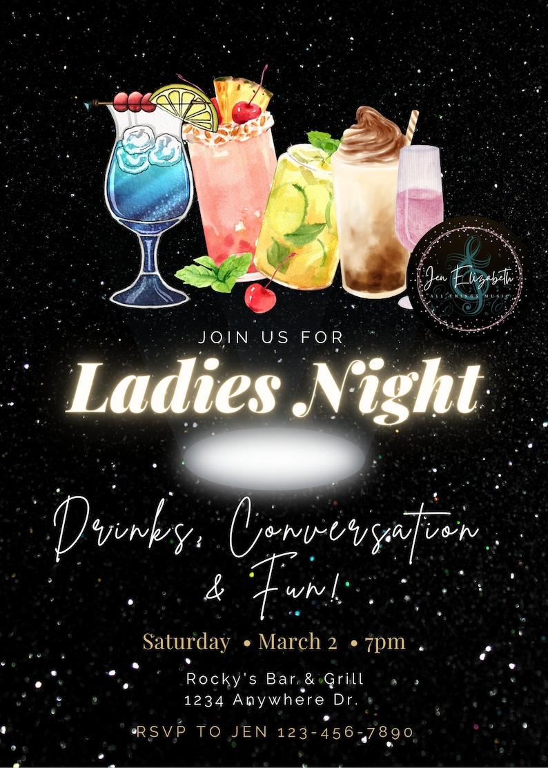 Ladies Night Invitation Template Etsy Ladies Night Invitation Template Etsy