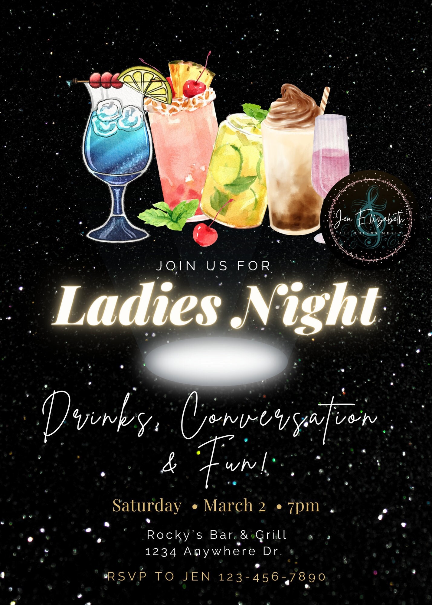 Ladies Night Invitation Template Etsy Ladies Night Invitation Template Etsy