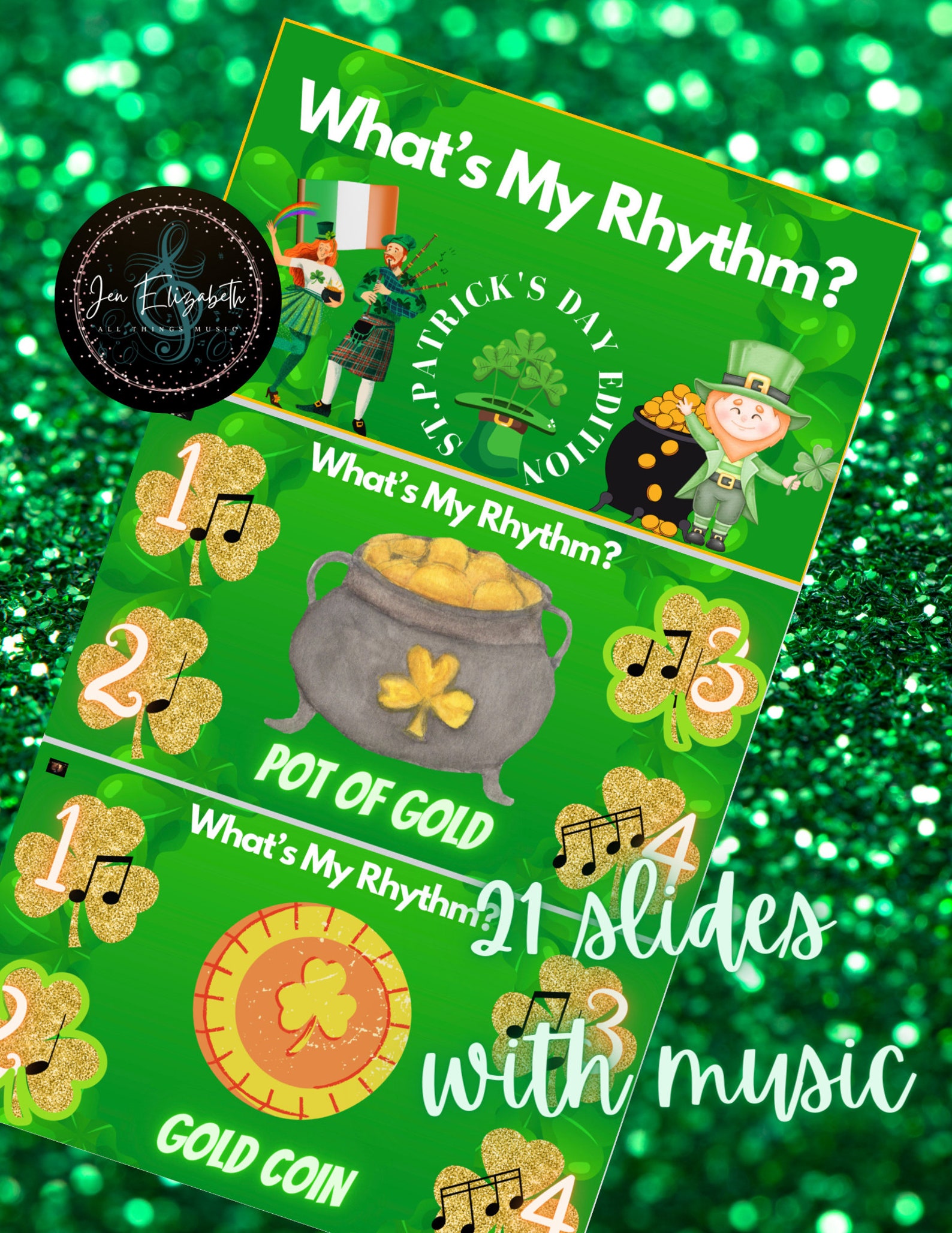 What's My Rhythm St. Patrick's Day Edition Google Slides 4 Corners Game ...