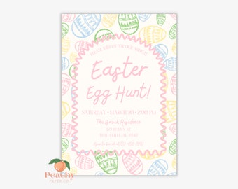 Printable Easter Invite, Easter Egg Hunt, Editable Easter Invitation, Instant Download