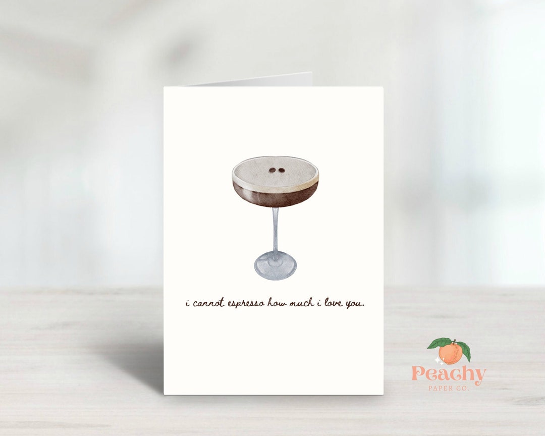 Printable Valentines Day Card, Espresso Martini Valentines Day Card ...