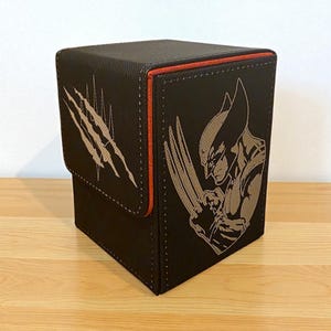 Wolverine Inspired Vertical Deck Box – MTG Universe Beyond Card Organizer | Custom Engraved TCG Storage