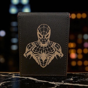 Spider-Man Inspired Vertical Deck Box – MTG Universe Beyond Card Organizer | Custom Engraved TCG Storage