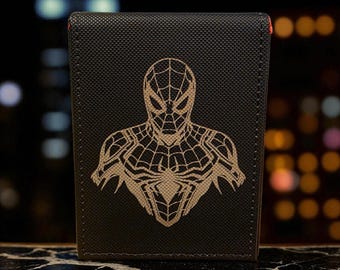 Spider-Man Inspired Vertical Deck Box – MTG Universe Beyond Card Organizer | Custom Engraved TCG Storage