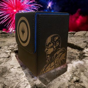 Marvel Captain America V1 MTG Deck Box - Custom Crossover Design for Magic: The Gathering Cards